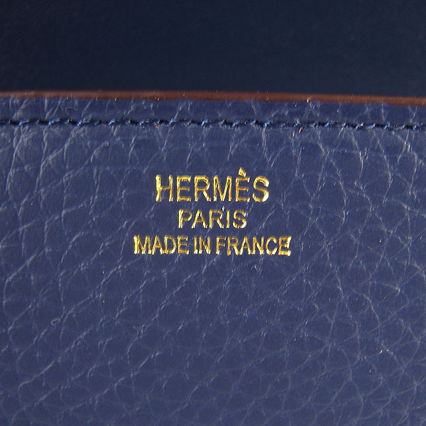 7A Hermes Oxhide Leather Message Bag Dark Blue H017